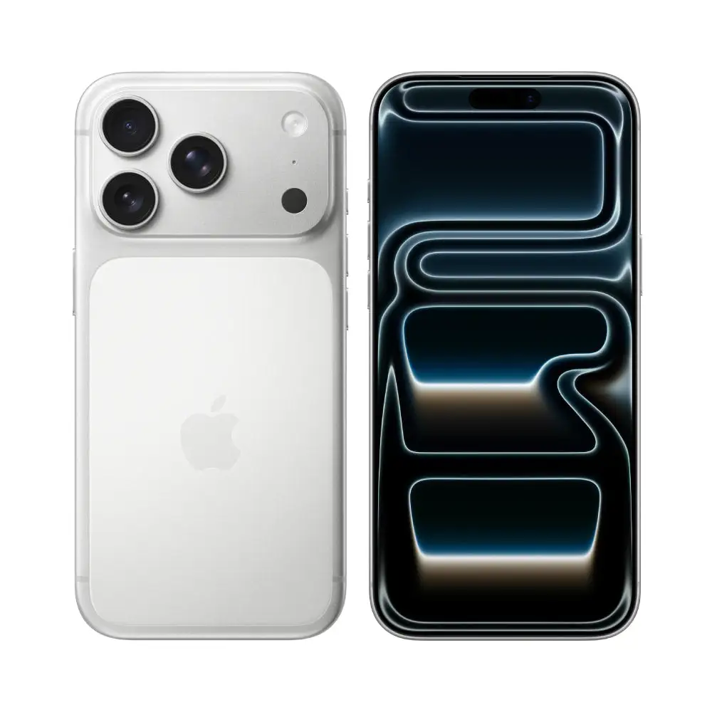 Apple iPhone 17 Pro front and back on clean white background